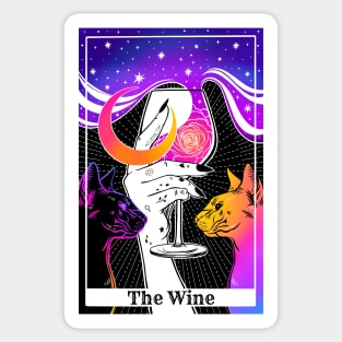 Tarot card The Wine. Rainbow holographic colors Sticker